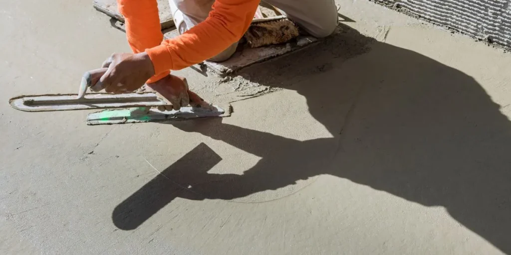 A man doing concrete work